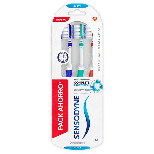 [7804900000404] Sensodyne Complete Protection Suave 3 Cepillos Dentales