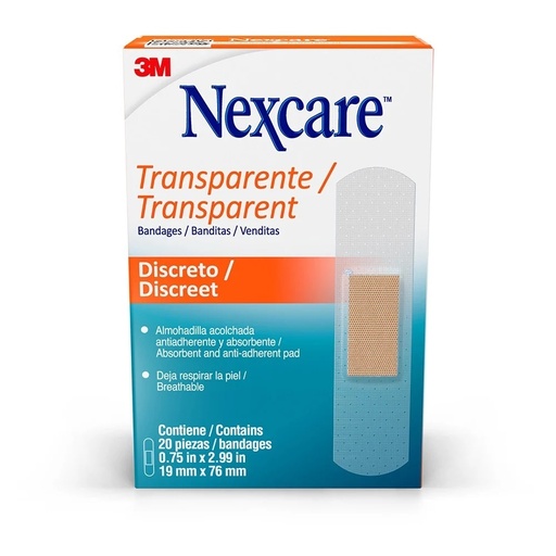 [51131223684] Nexcare Parche Curita Transparente 20 Unidades