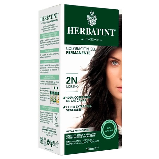 [8016744800129] Herbatint 2N Moreno Tintura Permanente Gel 150 mL