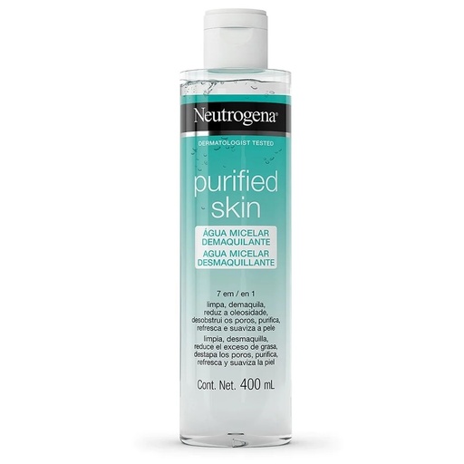 [7891010253066] Neutrogena Purified Skin Agua Micelar Desmaquillante 7en1 400 mL