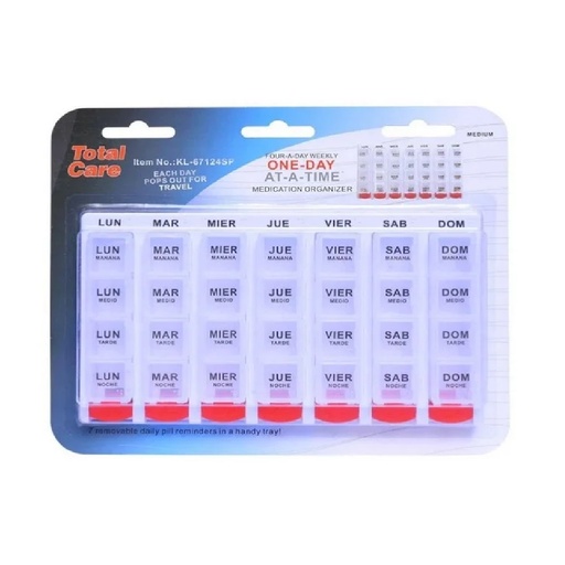 [025715671246] Pastillero Semanal Mañana/Medio/Tarde/Noche 7 Días