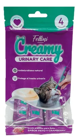 [7805505011635] Fellini Premium Creamy Urinary Care Pato y Cranberry Snack Cremoso Gatos 4 sachet x 15 g