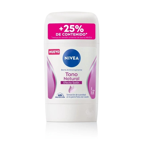 [4005900919595] Nivea Tono Natural Efecto Satín Antitranspirante Barra Mujer 54 g Beiersdorf