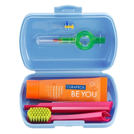[7612412429879] Curaprox Kit dental de Viaje (estuche + cepillo + pasta + interdentales) Curaden