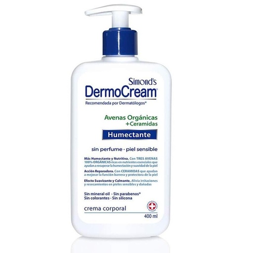 [7804945015289] Simond's Dermocream Avenas y Ceramidas Piel Atópica Crema Corporal Humectante 400 mL Durandin