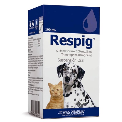 [7800006000324] Respig Perro/Gato (200/40) mg/ 5mL Suspensión Oral 100 mL Drag Pharma