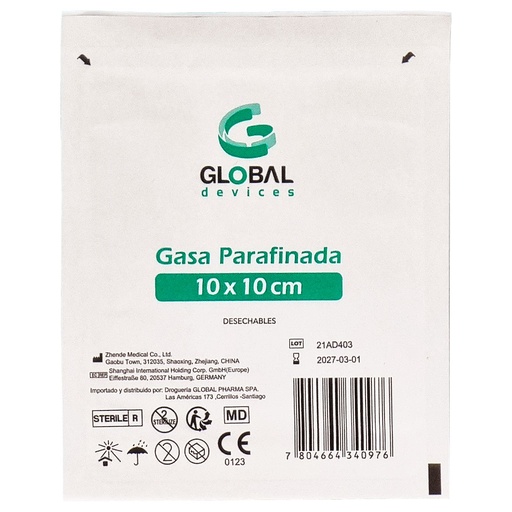 [7804664340976] Gasa Parafinada 10 x 10 cm Global Devices