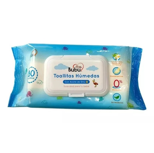 [7805633016489] Bubu Toallitas Húmedas con Tapa 80 Unidades