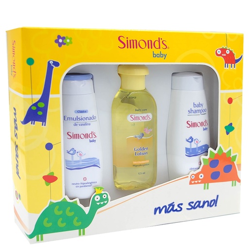 [7804945001718] Simond's Estuche Baby Care Emulsionado + Shampoo + Colonia Golden 125 mL