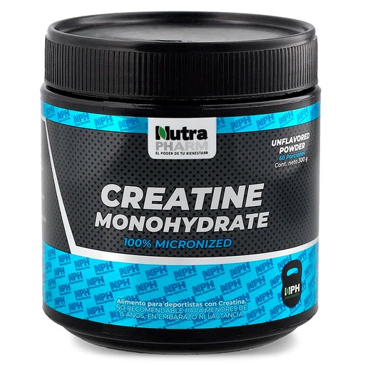 [7809576419390] NutraPharm 300 g Creatina Sin Sabor Monohidratada Micronizada