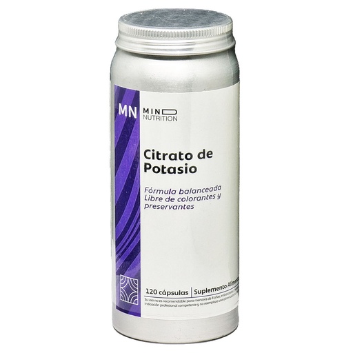 [8043556700309] Citrato de Potasio 500 mg 120 Cápsulas Mind Nutrition