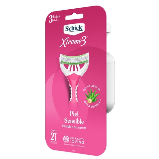 [7502214738968] Schick Xtreme3 Femenina Piel Sensible 2 Máquinas Edgewell P.C.