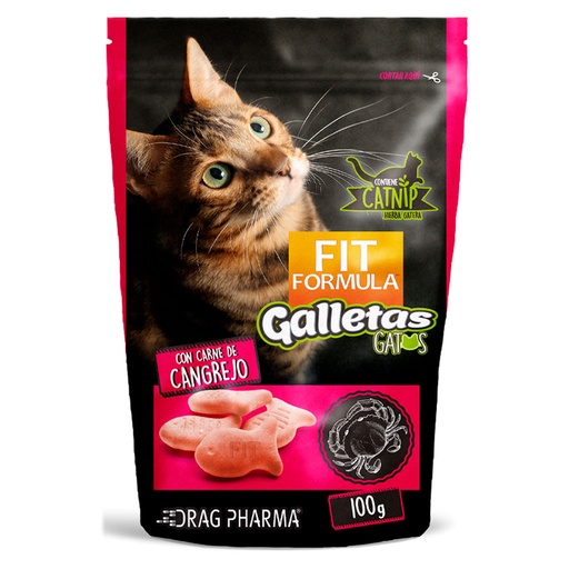 [7800006011092] Fit Formula Gatos Galletas Sabor Cangrejo 100 g Drag Pharma