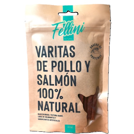 [7805505011550] Fellini Natural Snacks Varitas Pollo Salmón 50 g