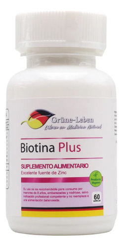 [900800100491] Biotina Plus 60 Cápsulas Vegan Grune Leben