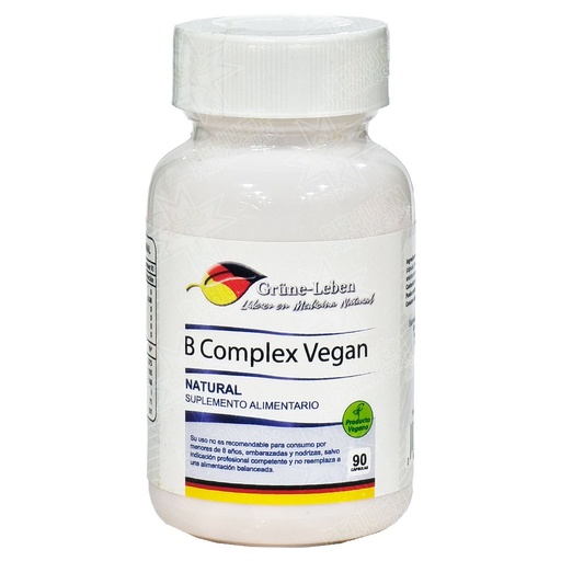 [900800100514] B-Complex (3 Vit.) + 3 Minerales 90 Cápsulas Veganas Grüne-Leben