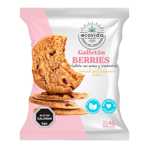 [7803520001969] Ecovida Galletón Berries Avena Sin Azúcar 40 g