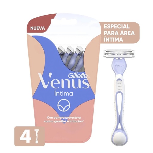 [7500435203982] Gillette Venus Íntima Máquina de Afeitar 4 Unidades P&G