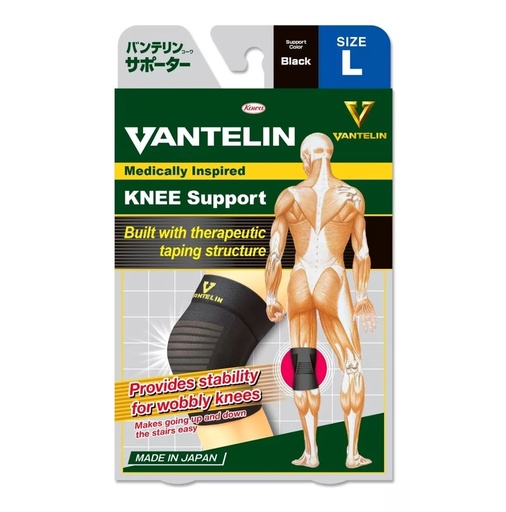 [4987067923304] Vantelin Rodillera Estabilizadora Talla L Color Negro Taping Incorporado