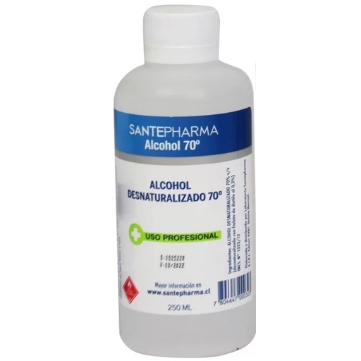 [7804647000323] Santepharma Alcohol Desnaturalizado Uso Profesional 70° 250 mL