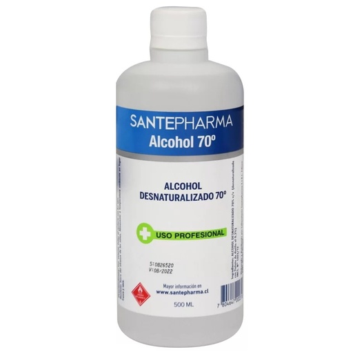 [7804647000316] Santepharma Alcohol Desnaturalizado Uso Profesional 70° 500 mL