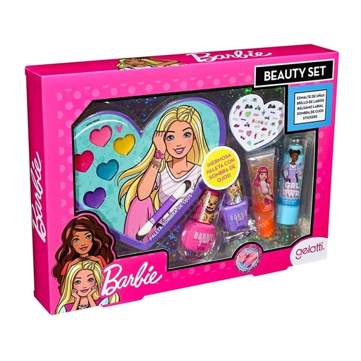 [7804915527156] Barbie Beauty Set Esm.de Uñasx2+bals.lab.+pale.somb.ojos+bri.lab.+stk Gelatti