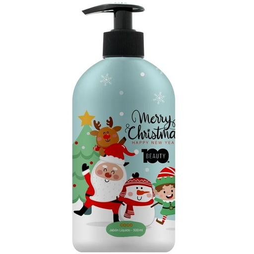 [7805633018551] Beauty 100 Jabón Líquido Navidad 500 mL