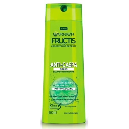 [7804960970778] Fructis Shampoo Anticaspa Graso Fortificante 350 mL
