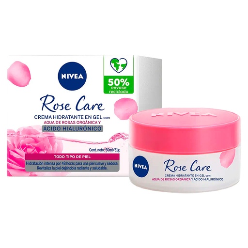 [4005900806154] Nivea Rose Care Crema Hidratante en Gel con Ac. Hialurónico A. de Rosas 50 mL