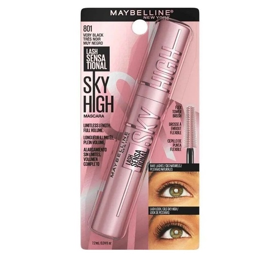 [041554590500] Maybelline Máscara de Pestañas Lash Sensational Sky High Lavable Negra 7.2 mL