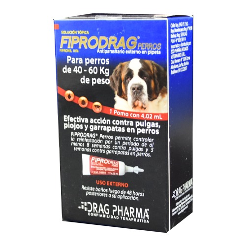 [7800006011221] Fiprodrag Perros 40 a 60 kg 1 Pipeta 4,02 mL Drag Pharma