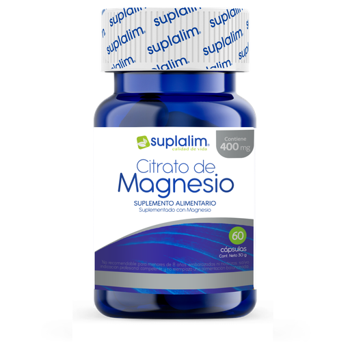 [7804616661661] Citrato de Magnesio 400 mg 60 Cápsulas Suplalim