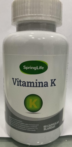 [7805633025276] Vitamina K 1000 mcg 60 Cápsulas Blandas Springlife