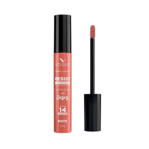 [7509552845761] Vogue Labial Líquido Resist a Prueba de Besos 14 Hrs Mate Elegante 3 mL
