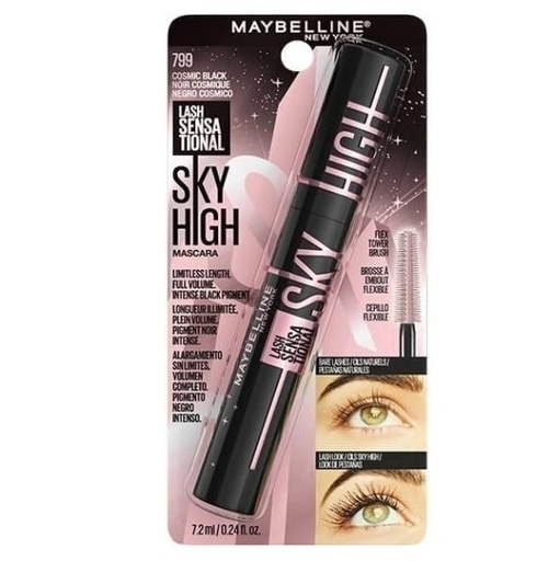 [041554071863] Maybelline Máscara de Pestañas Lash Sensational Sky High Cosmic Black Lavable Negra 7.2 mL
