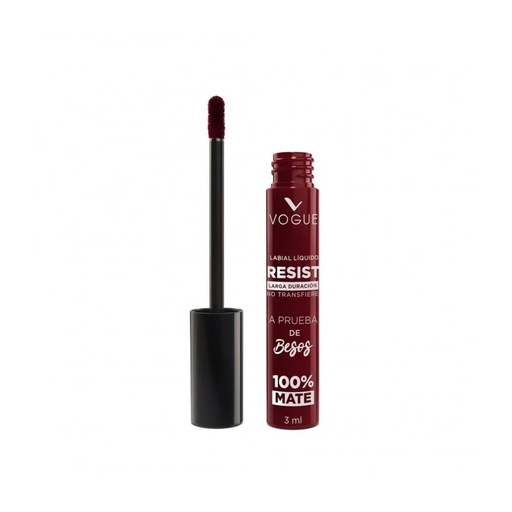 [7509552840636] Vogue Labial Líquido Resist a Prueba de Besos 14 Hrs Mate Atrevida 3 mL