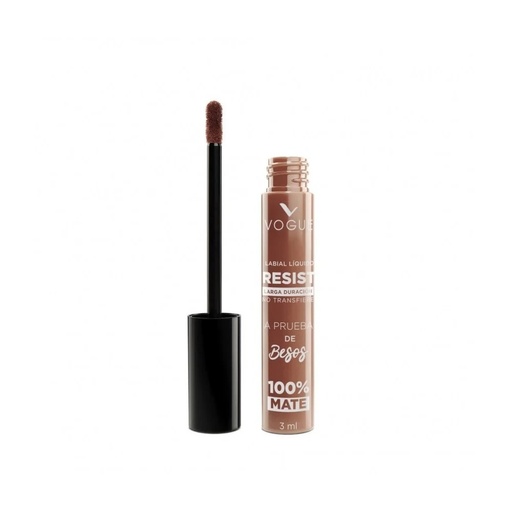 [7509552840674] Vogue Labial Líquido Resist a Prueba de Besos 14 Hrs Mate Cálida 3 mL
