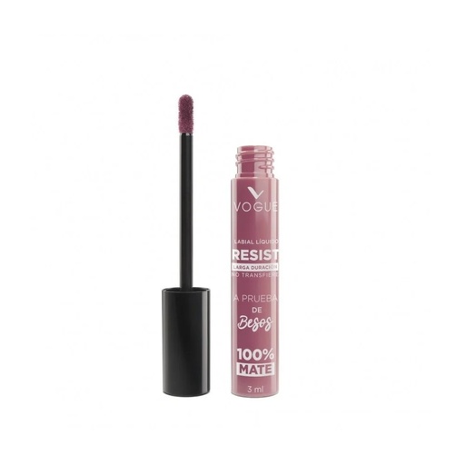 [7509552840667] Vogue Labial Líquido Resist a Prueba de Besos 14 Hrs Mate Encantadora 3 mL