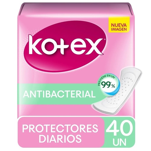 [780960028464] Kotex Protector Diario Normal Antibacterial 40 Unidades Kimberly Clark