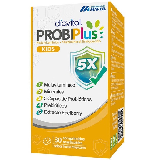 [7800004005406] Diavital Probi Plus Kids 30 Comprimidos Masticables Maver