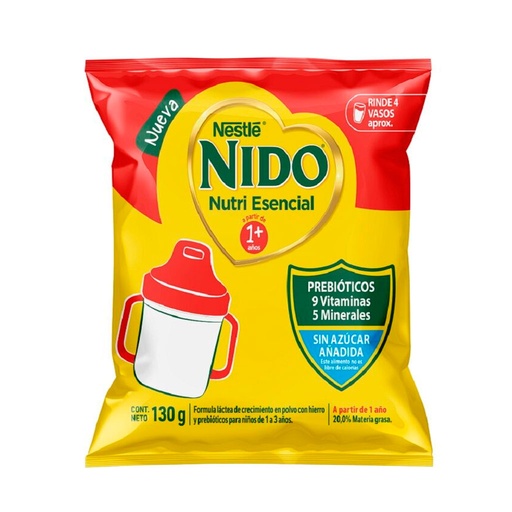 [8445291167483] Nido Nutri Esencial Fórmula Láctea Crecimiento Desde 1 Año 130 g Nestlé