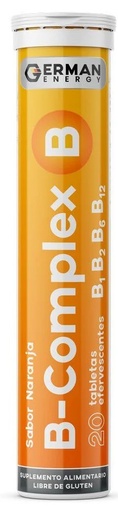 [7804671180176] B-Complex (6 Vit.) 20 Comprimidos Efervescentes Naranja German Energy