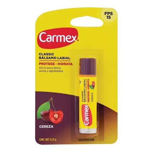 [083078003647] Carmex Bálsamo Labial Stick Cereza FPS15 Labios Secos y Agrietados 4,25 g
