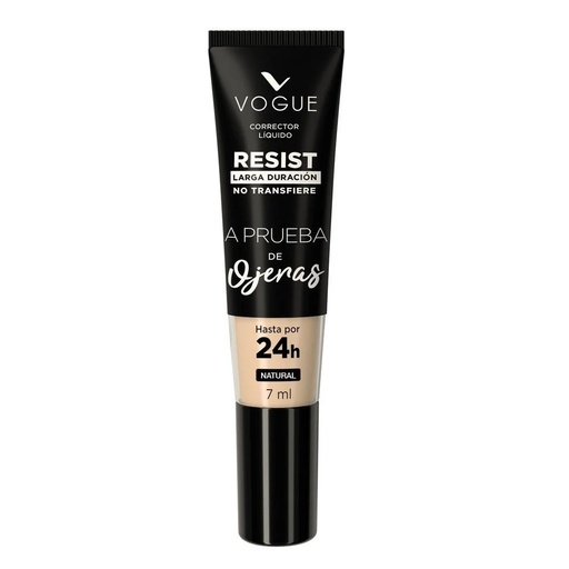 [7509552840704] Vogue Corrector Líquido Resist Larga Duración a Prueba de Ojeras 24h Natural 7 mL