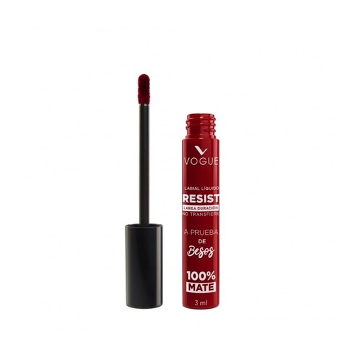 [7509552840605] Vogue Labial Líquido Resist a Prueba de Besos 14 Hrs Mate Poderosa 3 mL
