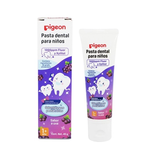 [4902508802499] Pigeon Pasta Dental Infantil 1000ppm Fluor Sabor Uva 45 g