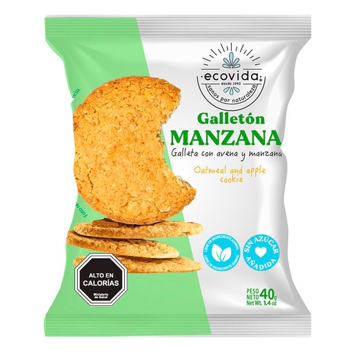 [7803520001952] Ecovida Galletón Manzana Avena Sin Azúcar 40 g