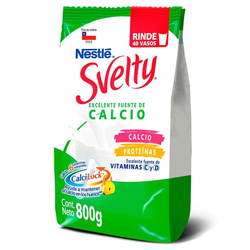 [7613033567773] Svelty Calcio 800 g Leche Descremada en Polvo con Calcilock Nestlé