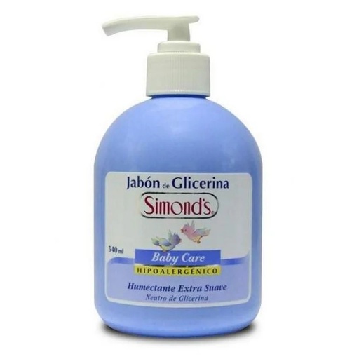 [7804945001039] Simond´s Baby Care Jabón de Glicerina Humectante Hipoalergénico c/ Válvula 340 mL