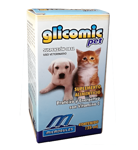 [7895559320036] Glicomic Pet Perro/Gato Suspensión Oral Proteico y Energético 125 mL Microsules